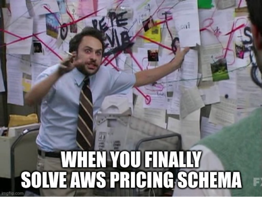 Figure out the pricing schema AWS